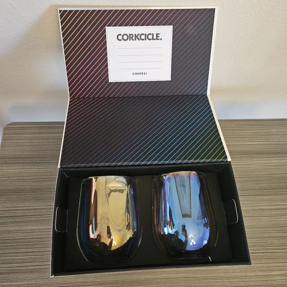 Corkcicle Stemless Glass Set of 2 New in Gift Box 12oz Glasses - Picture 2 of 4